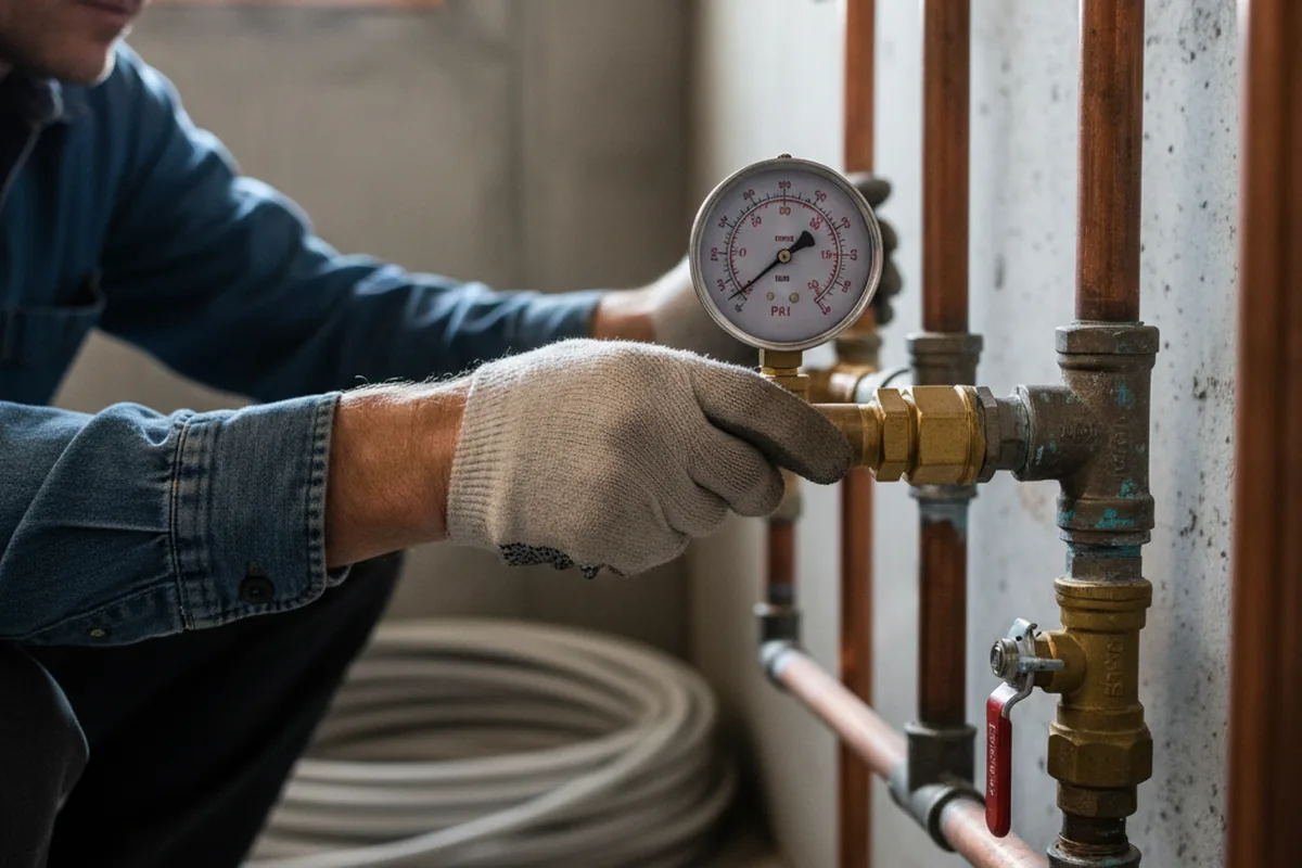 Pressure testing a repaired line during Water Line Repair in Yucca