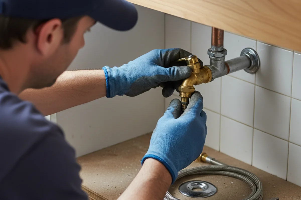 Shutoff valve and fitting work during Emergency Plumbing in Yucca